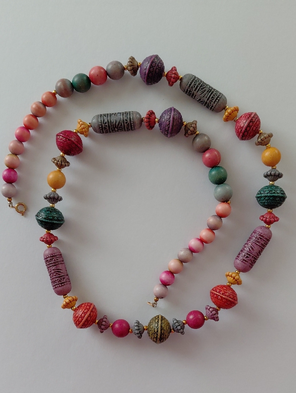 Multicolor Wood Bead Necklace